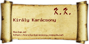 Király Karácsony névjegykártya