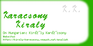 karacsony kiraly business card